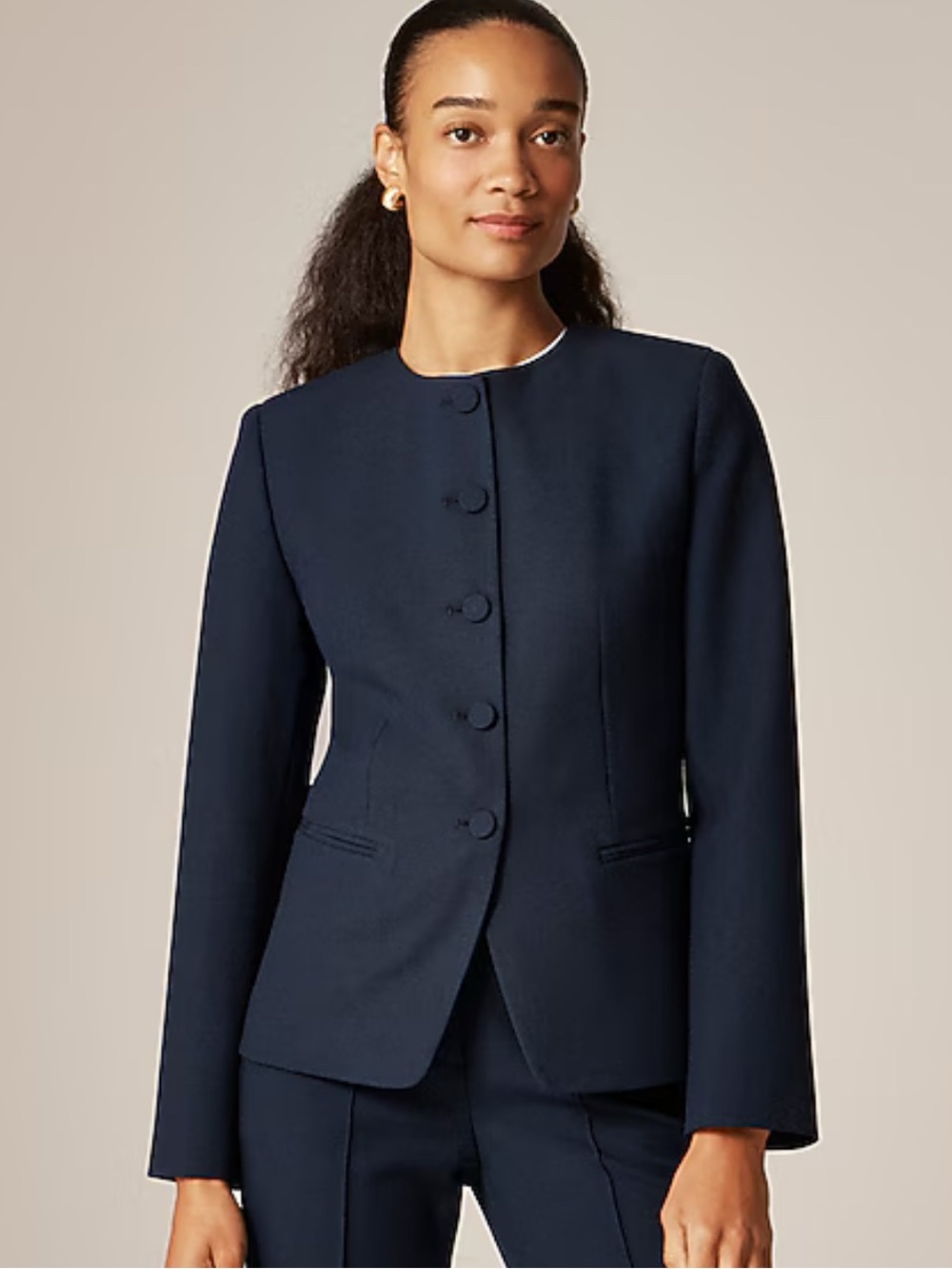 NWT J. Crew Cora lady jacket in four-season stretch 4 Navy